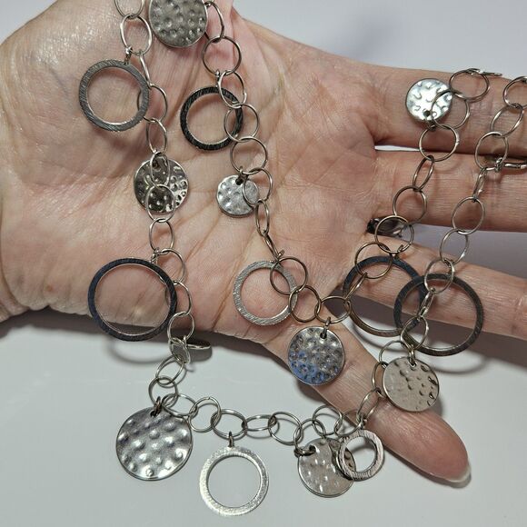 LOFT Jewelry - **Sale** Loft Silver Tone Layered Circle Necklace 21 To 24"